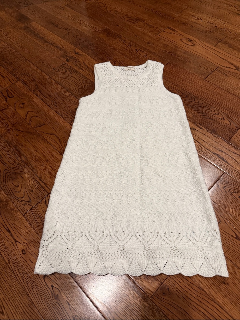 Crewcuts White Knit Eyelet A-line Dress